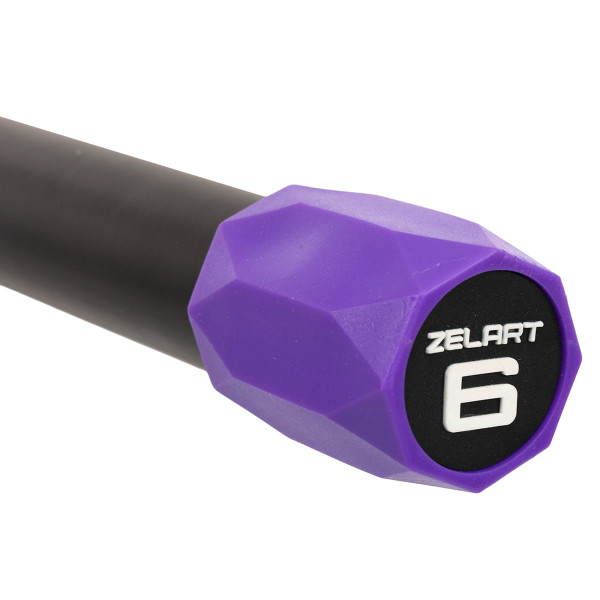 Бодібар Zelart Body Bar 6 кг, чорний-фіолетовий, код: FI-4780-6