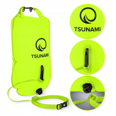 Буй для плавання Tsunami надувний 2 в 1, 560x240x220 мм, жовтий, код: P-5907739314024