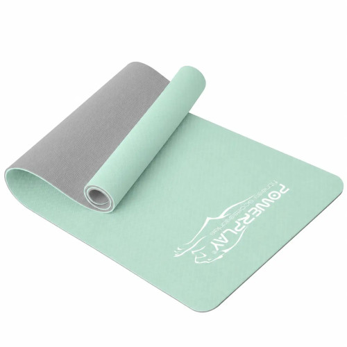 Килимок для йоги та фітнесу PowerPlay TPE Premium Performance Mat (183x61x0.6 см.), м'ятний, код: PP_4150_Mint