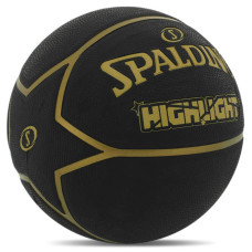 М"яч баскетбольний гумовий Spalding Highlight №7, чорний, код: 84355Z