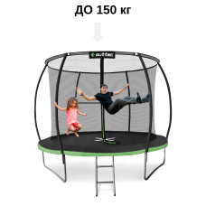 Батут Outtec Premium 12ft (374см) чорно-зелений з внутрішньою сіткою, код: 5907766665878
