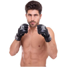 Рукавички для змішаних єдиноборств MMA Top King Super шкіряні L, чорний, код: TKGGS_LBK