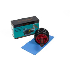 Ролик для пресу EasyFit з килимком (3 колеса), червоний, код: MS 0873-R-EF