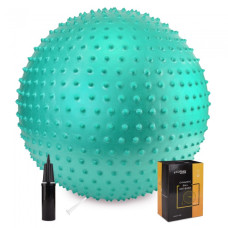 М'яч для фітнесу (фітбол) Cornix 55 см масажний Anti-Burst Mint, код: XR-0472