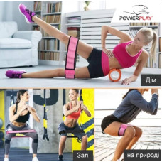 Резинка для фітнеса тканева PowerPlay L Чорний (d_84cm), код: PP_4111_Black_L