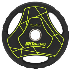 Диски поліуретанові MD Buddy 15кг, чорний, код: TA-9647-15-S52