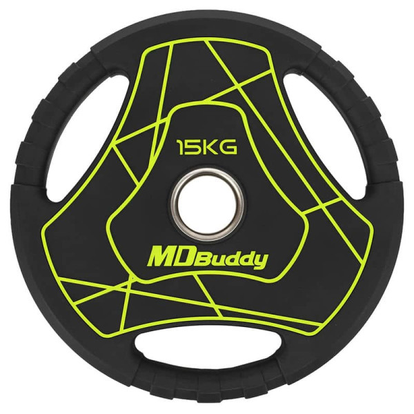 Диски поліуретанові MD Buddy 15кг, чорний, код: TA-9647-15-S52