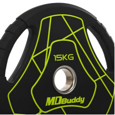 Диски поліуретанові MD Buddy 15кг, чорний, код: TA-9647-15-S52