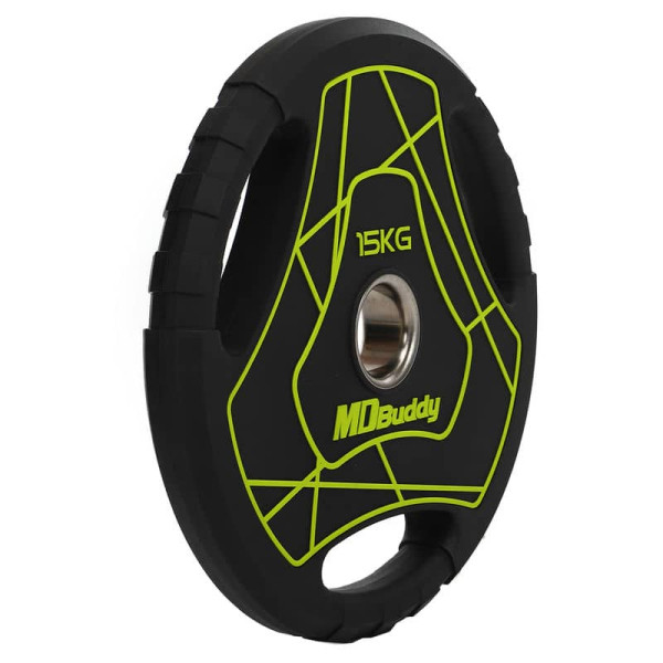 Диски поліуретанові MD Buddy 15кг, чорний, код: TA-9647-15-S52