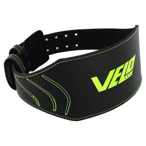 Пояс атлетичний шкіряний Velo L ширина-15см, чорний-салатовий, код: VL-9739_L