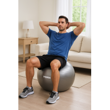 Фітбол York Fitness 75см сірий + насос, код: 0014961820034