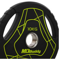 Диски поліуретанові MD Buddy 10кг, чорний, код: TA-9647-10-S52