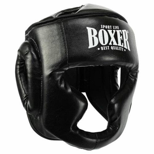 Шолом боксерський з повним захистом шкірозамінник Boxer New L, чорний, код: 2036-N_LBK