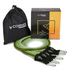 Набір трубчастих еспандерів Cornix 4.5-13.6 кг, 5 шт, код: XR-0255