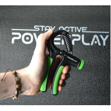 Еспандер кистьовий PowerPlay Strength Grip з регульованим навантаженням 10-40 кг, чорно-зелений, код: PP_4323_Bl/Green