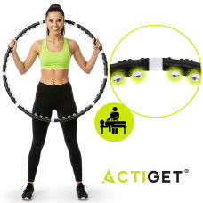 Обруч для талії Actiget (хулахуп) масажний, складний 92 см 1 кг Black, код: ACT0134