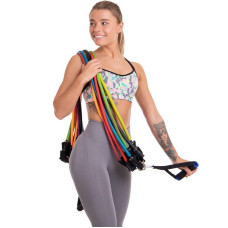 Еспандер багатофункціональний для фітнесу 9 жгутів Zelart Resistance Band в чехле, код: DT-1002-S52