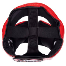 Шолом боксерський з повним захистом шкіряний Venum XL, червоний, код: BO-0622_XLR