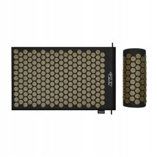 Килимок акупунктурний з валиком 4Fizjo Classic Mat Аплікатор Кузнєцова 720х420х20 мм, Black/Gold, код: P-5907739314987