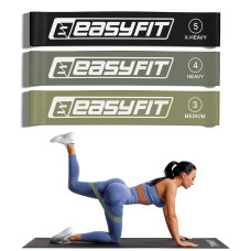 Резинки для фітнесу EasyFit MonoBand набір 3 шт, сірий, код: EF-1812-GY