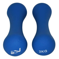 Гантелі вінілові SportVida 2x2 кг, синій, код: SV-HK0031