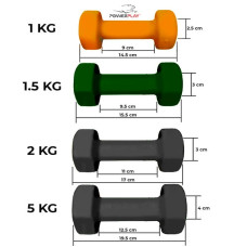 Гантелі вінілові PowerPlay Achilles 2х1 кг, помаранчеві, код: PP_4125_1kg_2in