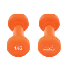 Гантелі вінілові PowerPlay Achilles 2х1 кг, помаранчеві, код: PP_4125_1kg_2in