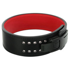 Пояс для пауерліфтингу з карабіном шкіряний Mdbuddy Weightlifting Belt L, чорний-червоний, код: TA-3231_LBKR