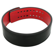 Пояс для пауерліфтингу з карабіном шкіряний Mdbuddy Weightlifting Belt L, чорний-червоний, код: TA-3231_LBKR