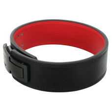 Пояс для пауерліфтингу з карабіном шкіряний Mdbuddy Weightlifting Belt L, чорний-червоний, код: TA-3231_LBKR