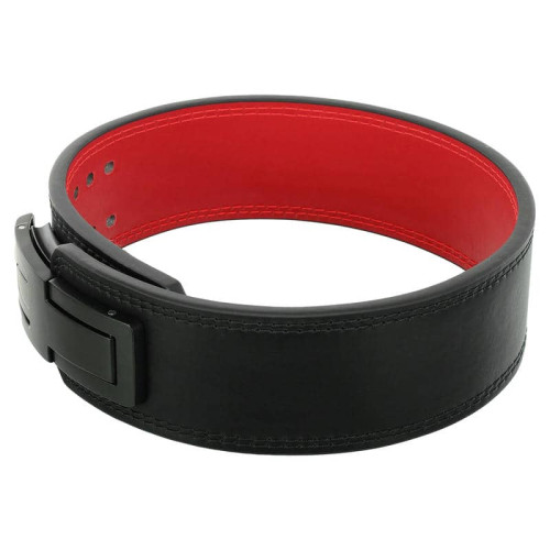 Пояс для пауерліфтингу з карабіном шкіряний Mdbuddy Weightlifting Belt L, чорний-червоний, код: TA-3231_LBKR