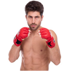 Рукавички для змішаних єдиноборств MMA Top King Extreme шкіряні L, червоний, код: TKGGE_LR