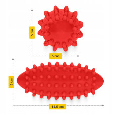 М"яч масажний огірок 4Fizjo Spike Bean 115x50 мм, червоний, код: P-5905973400190