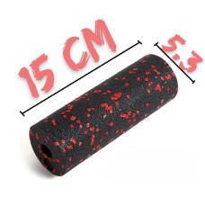 Масажний ролик (роллер) гладкий PowerPlay Mini EPP Foam Roller 150x53 мм, чорний-червоний, код: PP_4346_Red_(15x5)