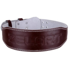 Пояс атлетичний шкіряний Zelart ширина 15см M коричневий, код: SB-165076_M