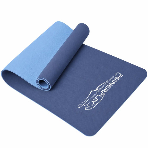 Килимок для йоги та фітнесу PowerPlay TPE Premium Performance Mat (183x61x0.6 см.), океанічний, код: PP_4150_Ocean