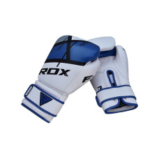 Боксерські рукавиці RDX F7 Ego 16 унцій, білий-синій, код: BGR-F7U-16oz