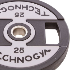 Диски поліуретанові Technogym з хватом і металевою втулкою 25кг (d-51мм), код: TG-1837-25-S52