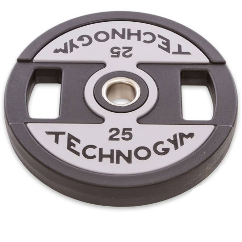 Диски поліуретанові Technogym з хватом і металевою втулкою 25кг (d-51мм), код: TG-1837-25-S52