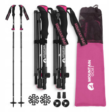 Трекінгові палиці Mountain Goat Pro+ 43-130 см, чорний-рожевий, код: P-5905973404662
