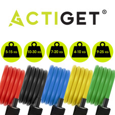 Набір трубчастих еспандерів Actiget 5 шт 4-30 кг, код: ACT0048