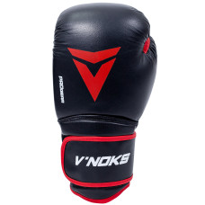 Боксерські рукавички V`Noks Inizio 10 ун, чорний-червоний, код: 60098-RX