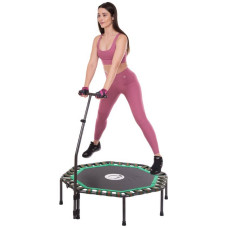 Фітнес батут восьмикутний FitGo 106см чорний-зелений, код: FI-2904-106-S52