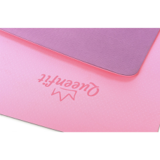 Килимок (мат) для фітнесу та йоги Queenfit Premium TPE 0,6см рожево-фіолетовий, код: 5907766664321