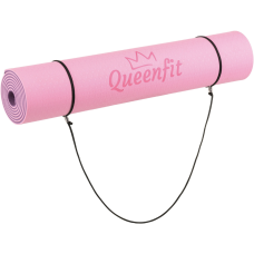 Килимок (мат) для фітнесу та йоги Queenfit Premium TPE 0,6см рожево-фіолетовий, код: 5907766664321