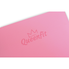 Килимок (мат) для фітнесу та йоги Queenfit Premium TPE 0,6см рожево-фіолетовий, код: 5907766664321