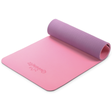 Килимок (мат) для фітнесу та йоги Queenfit Premium TPE 0,6см рожево-фіолетовий, код: 5907766664321