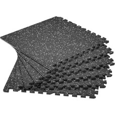 Мат-пазли DualMat 60×60×1,2 (чорний/білі вкраплення) — комплект 4 шт, код: W-RUB60-12-WHITE-4-IF