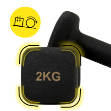 Гантелі вінілові Cornix Square 2x2 кг, чорний, код: XR-0407