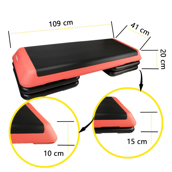 Степ-платформа 3-ступінчаста Cornix Pro 1090х410х100-200 мм, зелений-чорний, код: XR-0404
